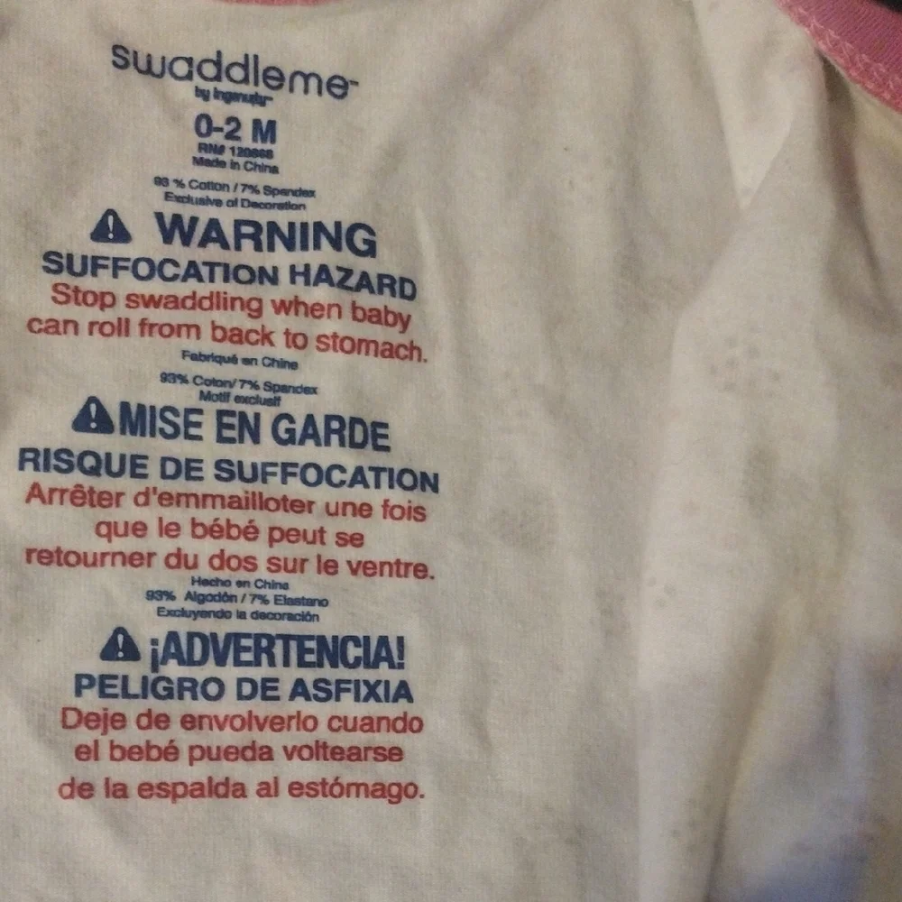 SwaddleMe Pink and White Baby Bodysuit